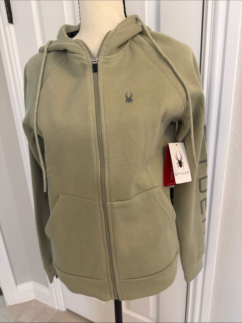Spyder Light Green Full-Zip Hooded Jacket, NWT, Size Small